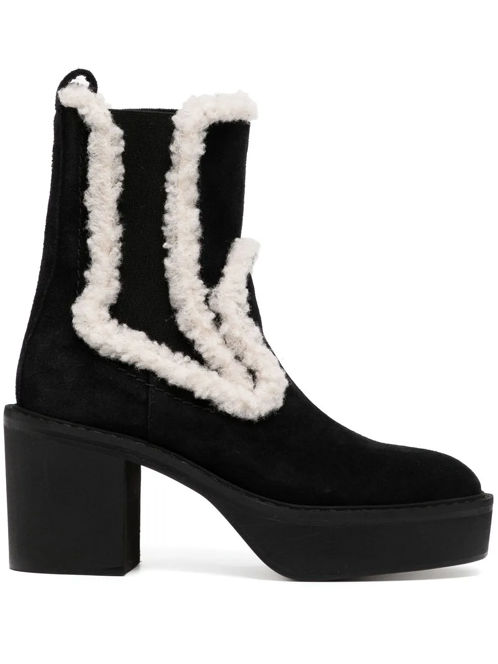 

Nº21 shearling-trim ankle boots - Black