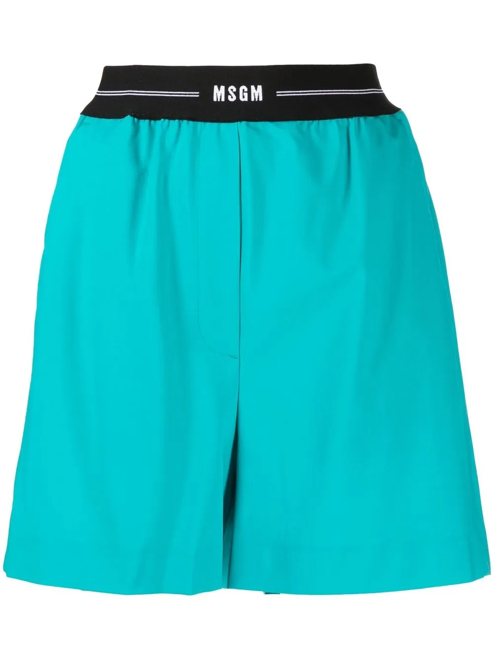 

MSGM logo-waist wool shorts - Green