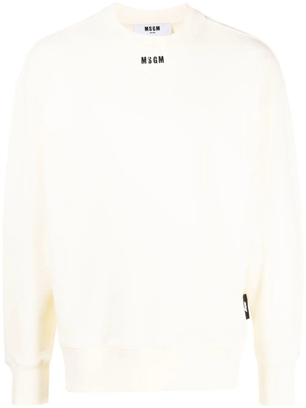 

MSGM embroidered-logo cotton jumper - Neutrals