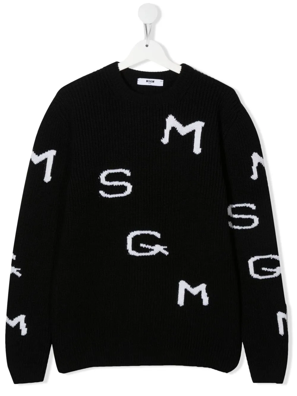 

MSGM Kids TEEN monogram-intarsia jumper - Black