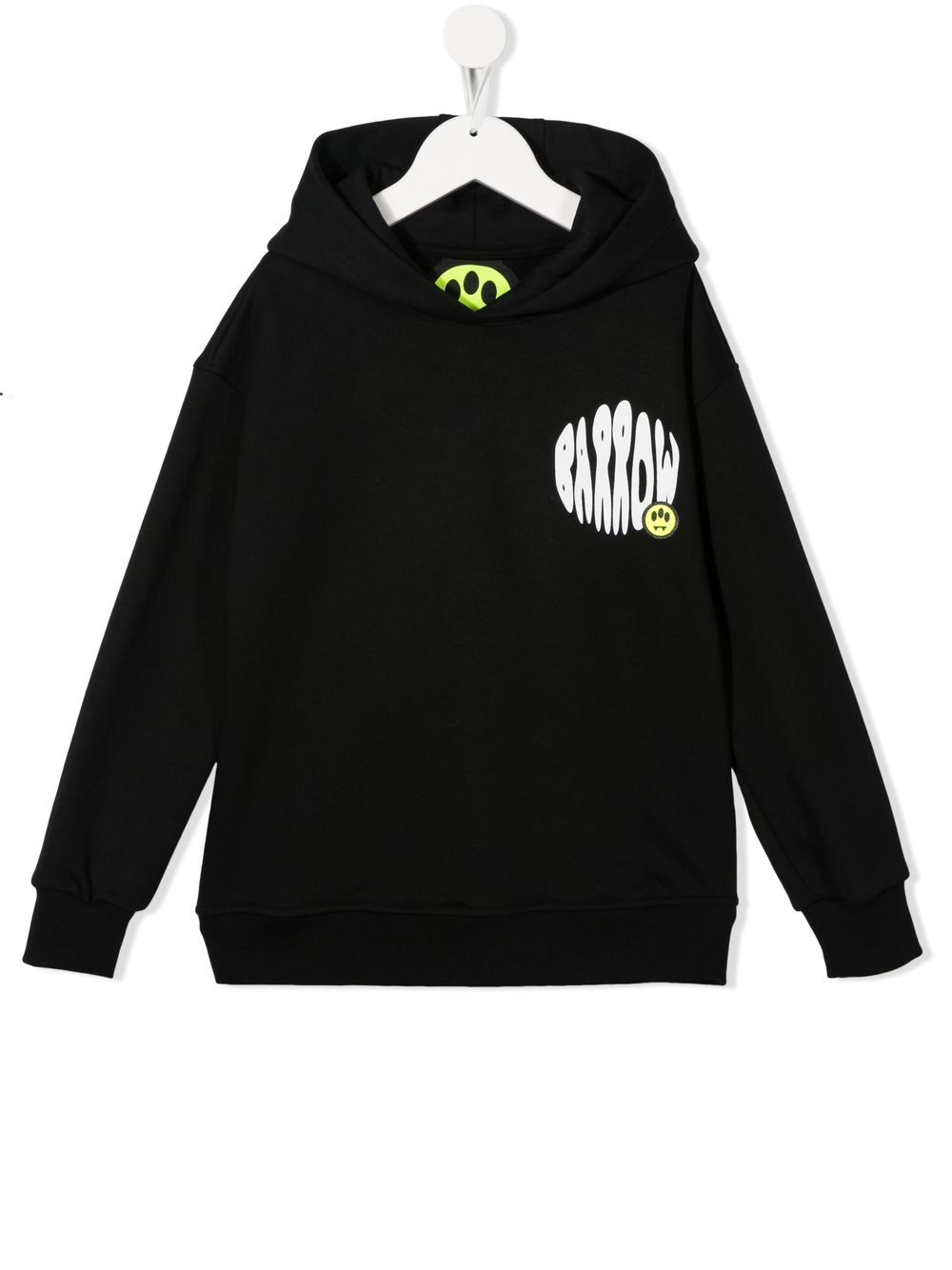 Barrow kids logo-print cotton hoodie - Black