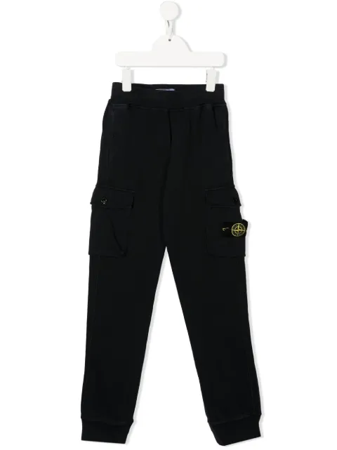 Stone Island Junior pantalones con parche del logo