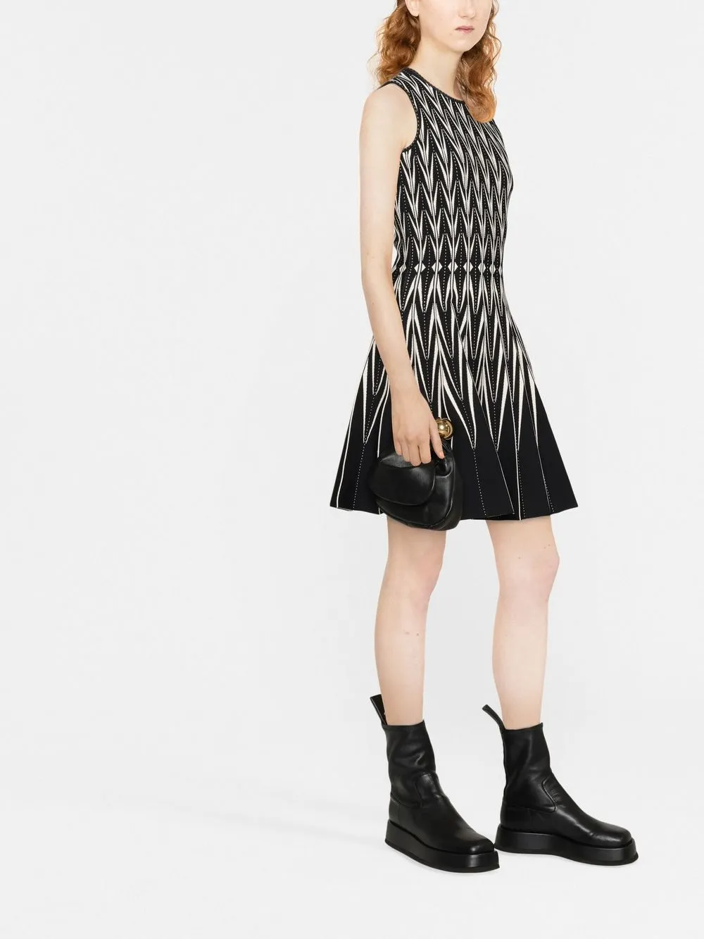 Alexander McQueen Intarsia jurk Zwart