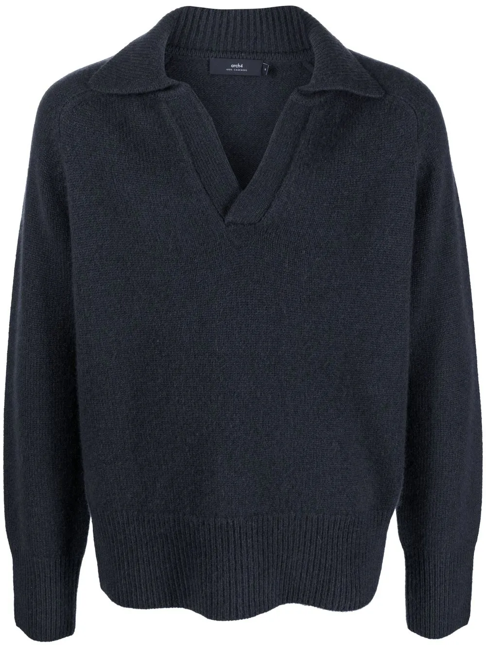 

arch4 polo-collar cashmere jumper - Grey