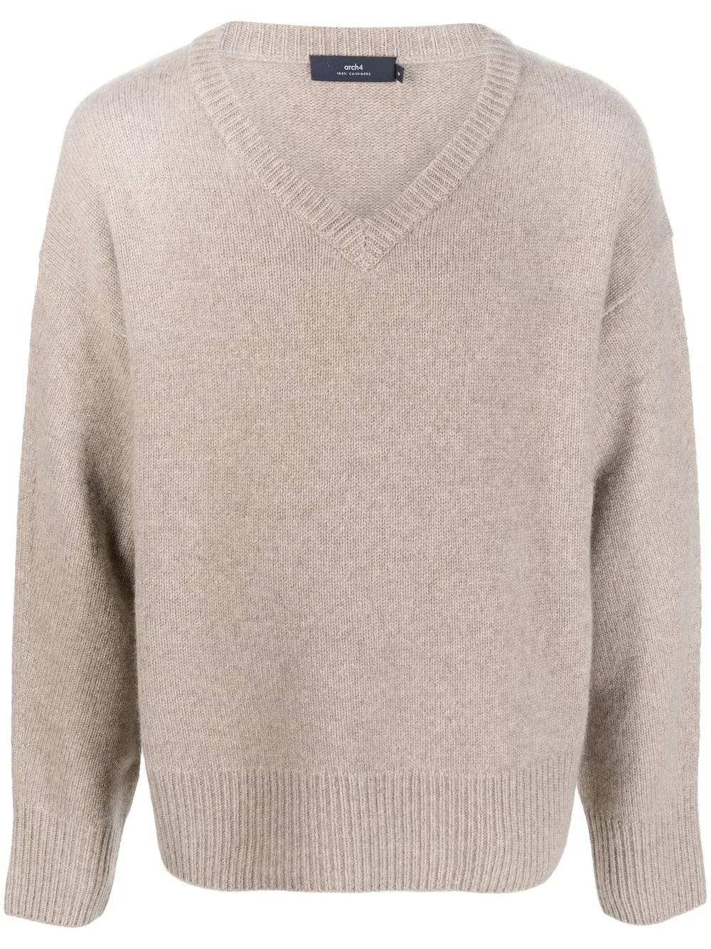 

arch4 fine-knit V-neck jumper - Grey