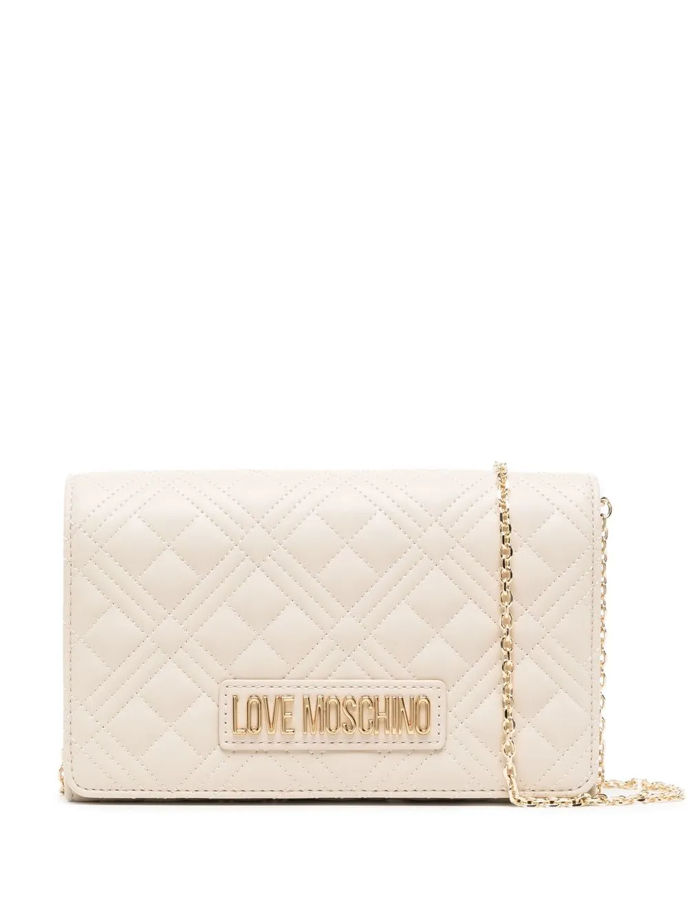 

Love Moschino bolsa crossbody capitonada mini - Blanco