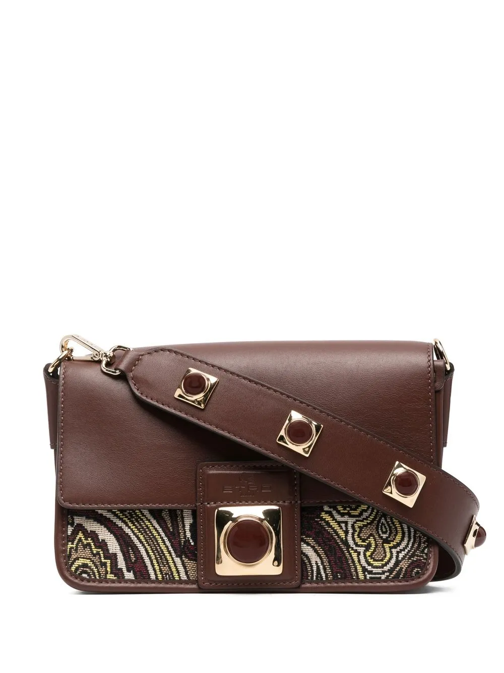 

ETRO jacquard-panelled shoulder bag - Brown