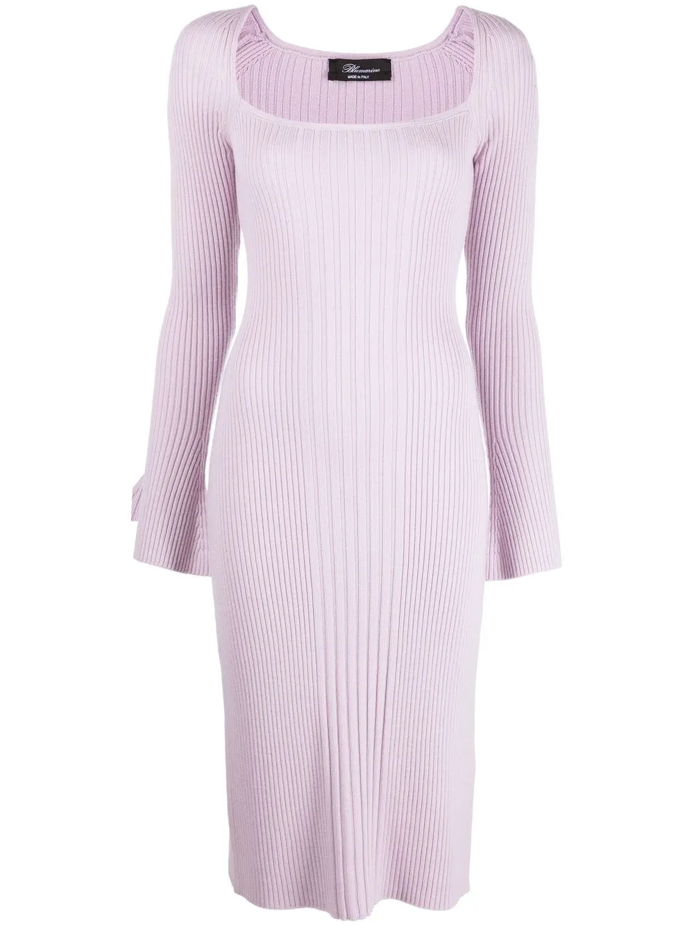 

Blumarine vestido midi tejido con cuello cuadrado - Morado