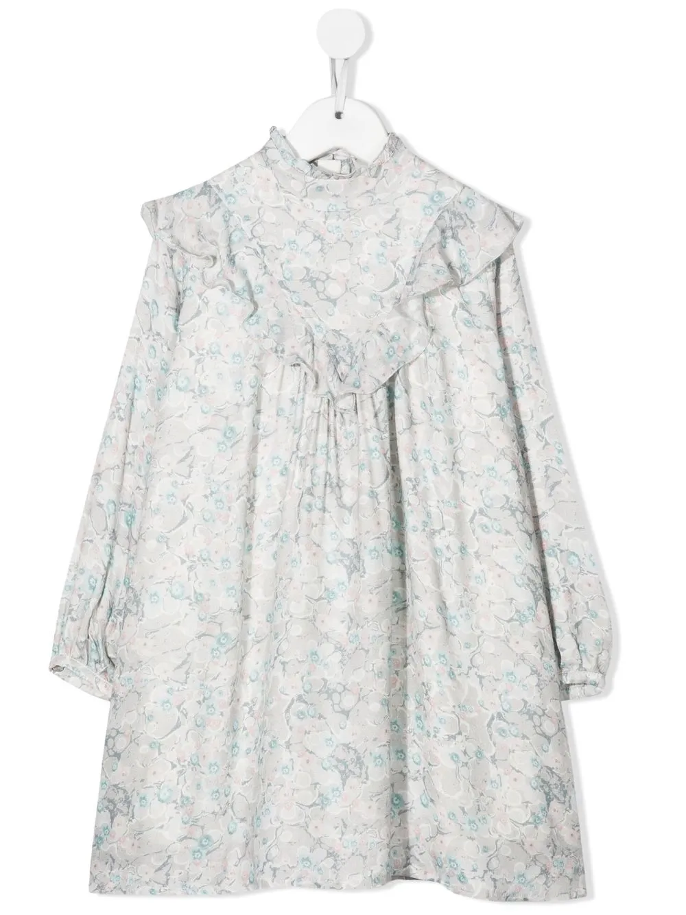 

Chloé Kids floral ruffle long-sleeve dress - Grey