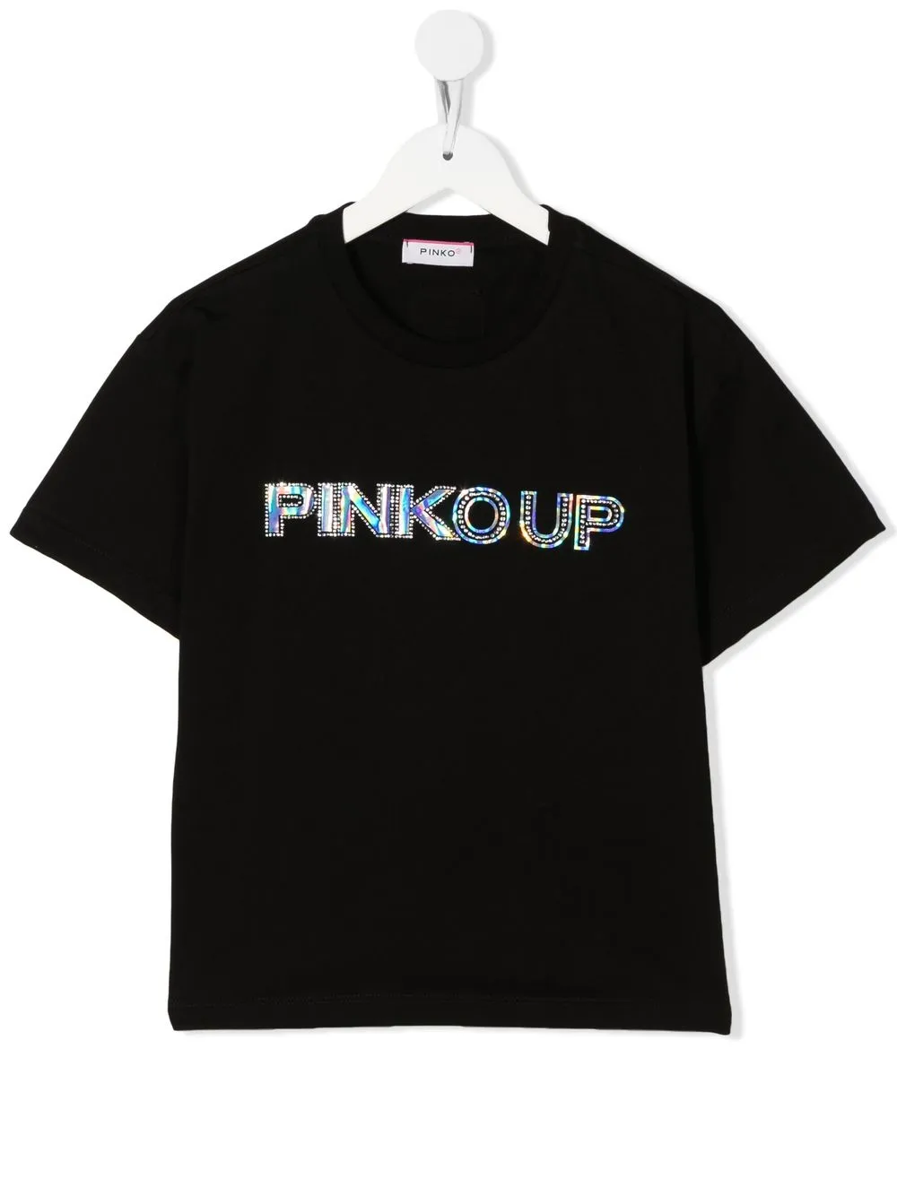 

Pinko Kids playera con logo estampado - Negro