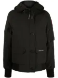 Canada Goose logo-patch hooded down jacket - Black