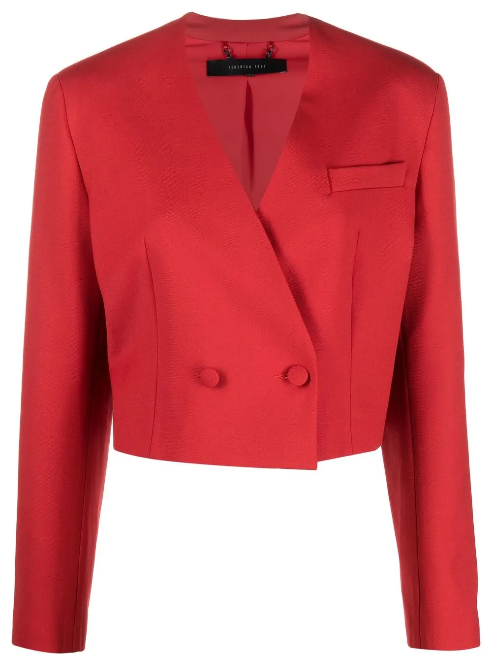 

Federica Tosi cropped double-breasted jacket - Red