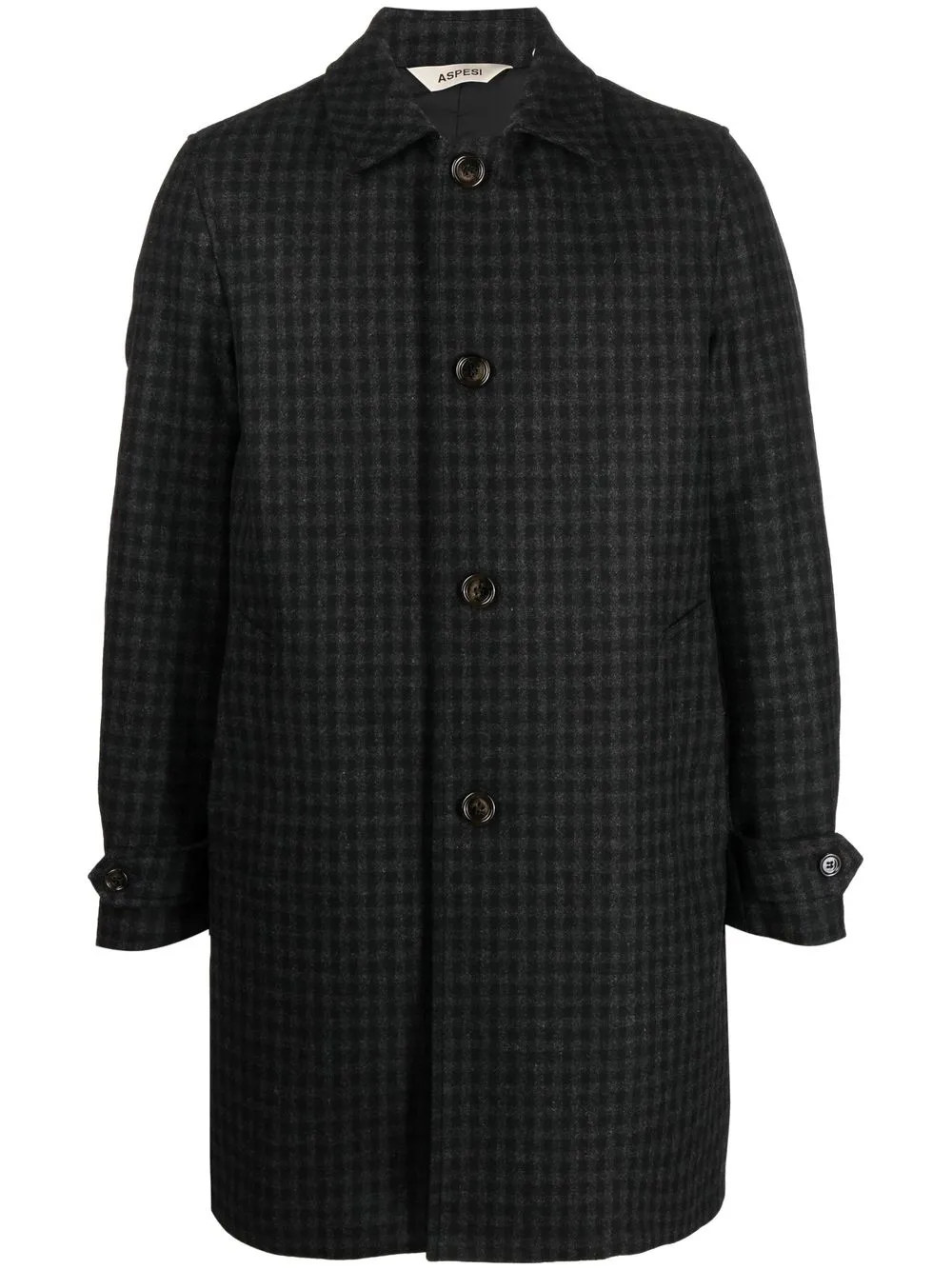 

ASPESI checked mid-length coat - Black