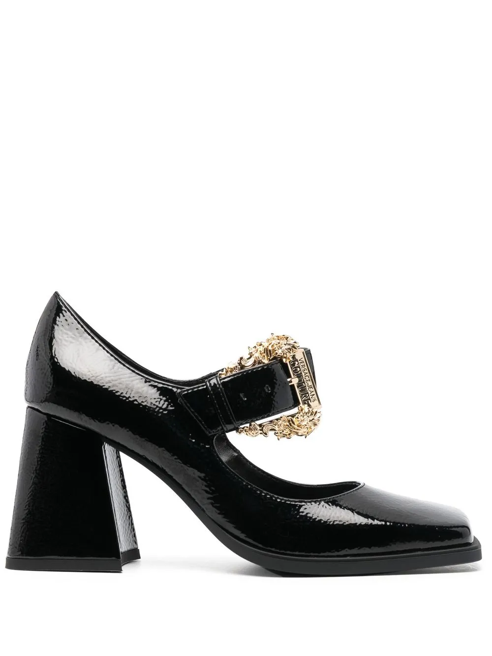 

Versace Jeans Couture zapatillas con hebilla Barocco y tacón de 90mm - Negro