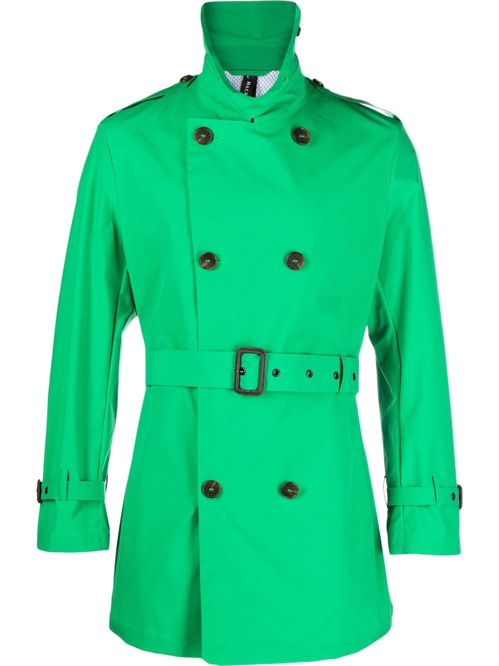 Shop Mackintosh Kings Double-breasted Short Coat In Green
