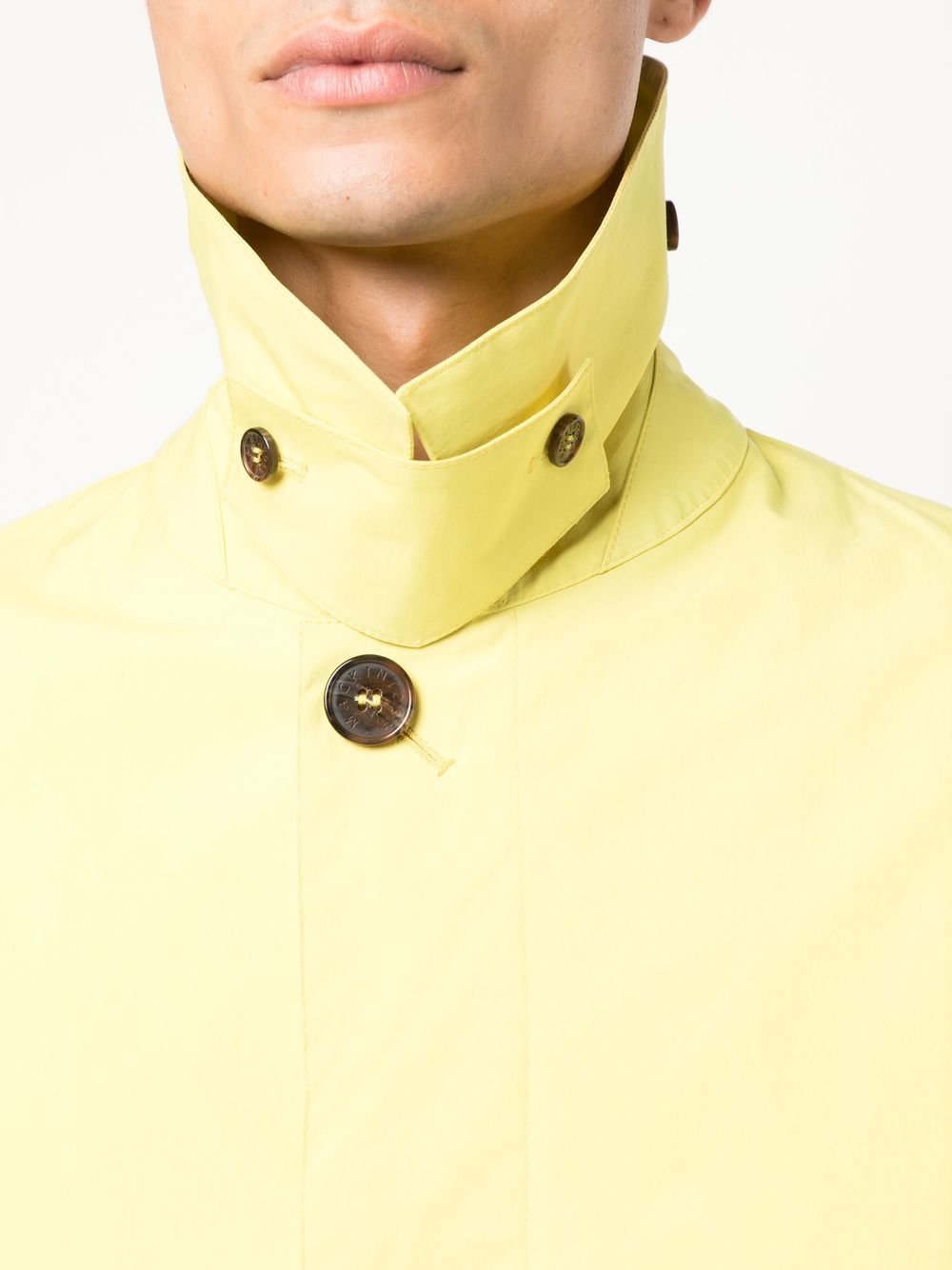 Shop Mackintosh Newington A-line Coat In Yellow