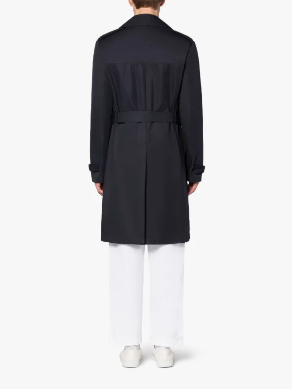 ST ANDREWS Navy Cotton Trench Coat