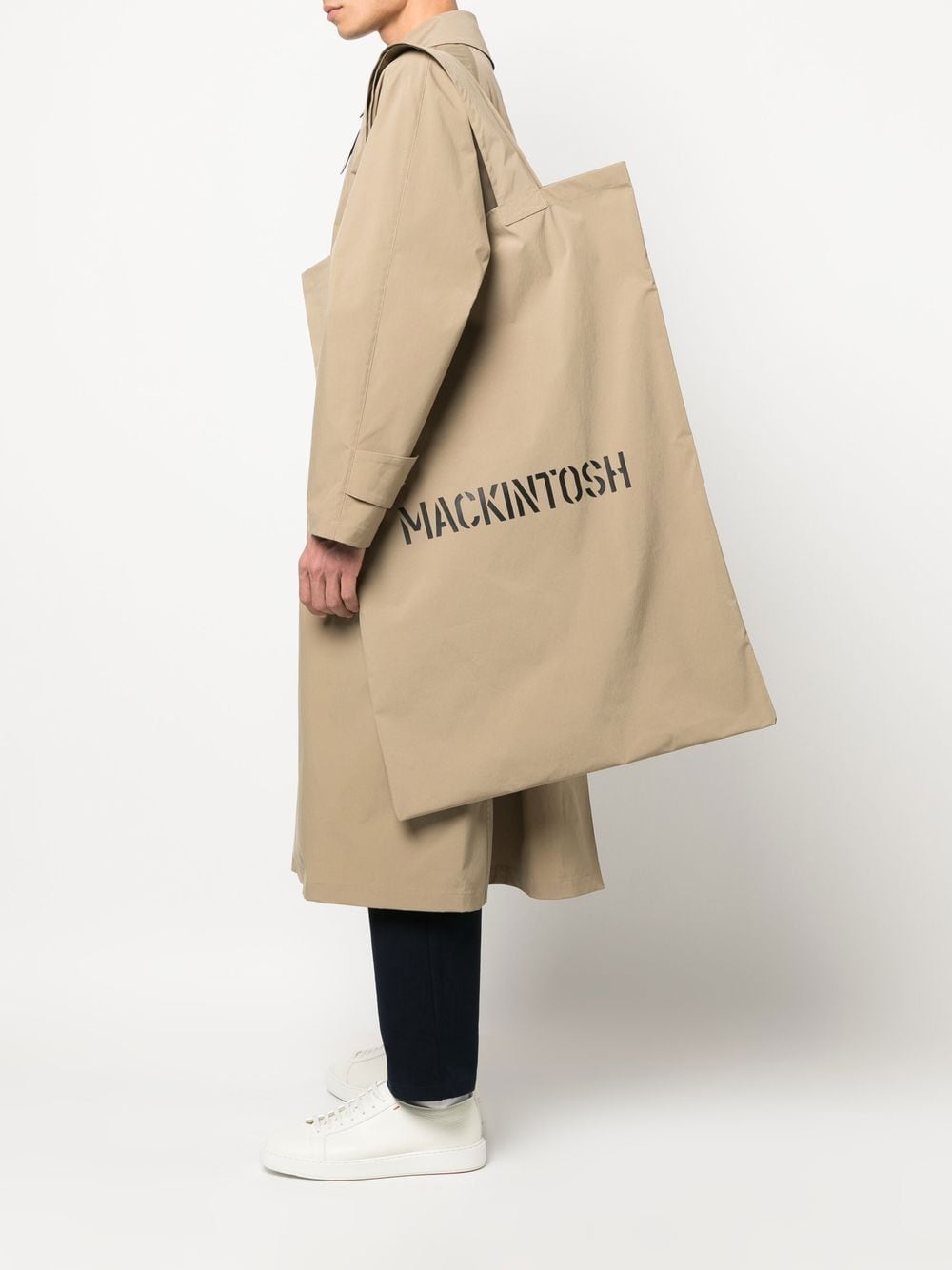 Shop Mackintosh Logo-print Oversized Tote Bag In Neutrals