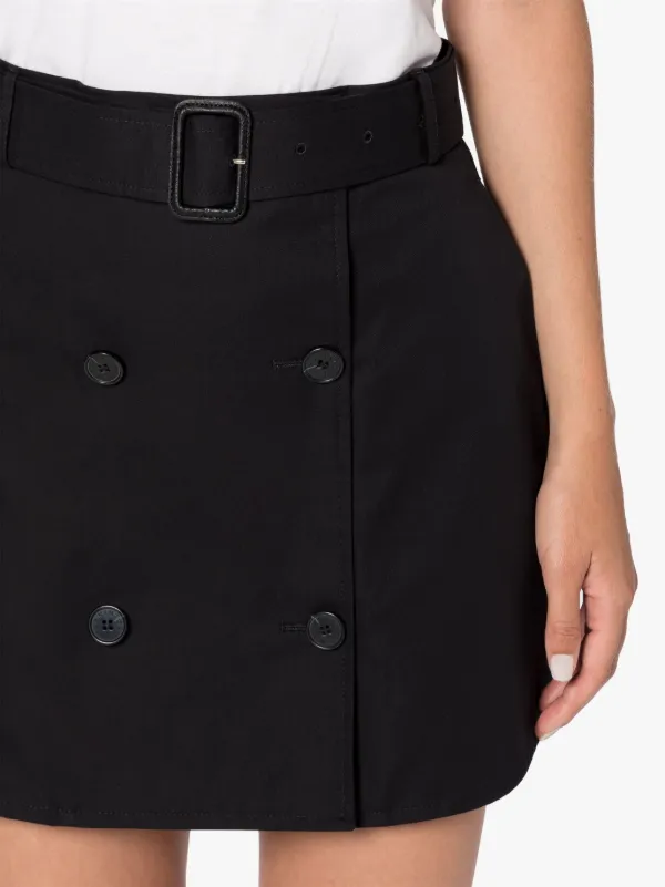 Corby Black Gabardine Cotton Skirt