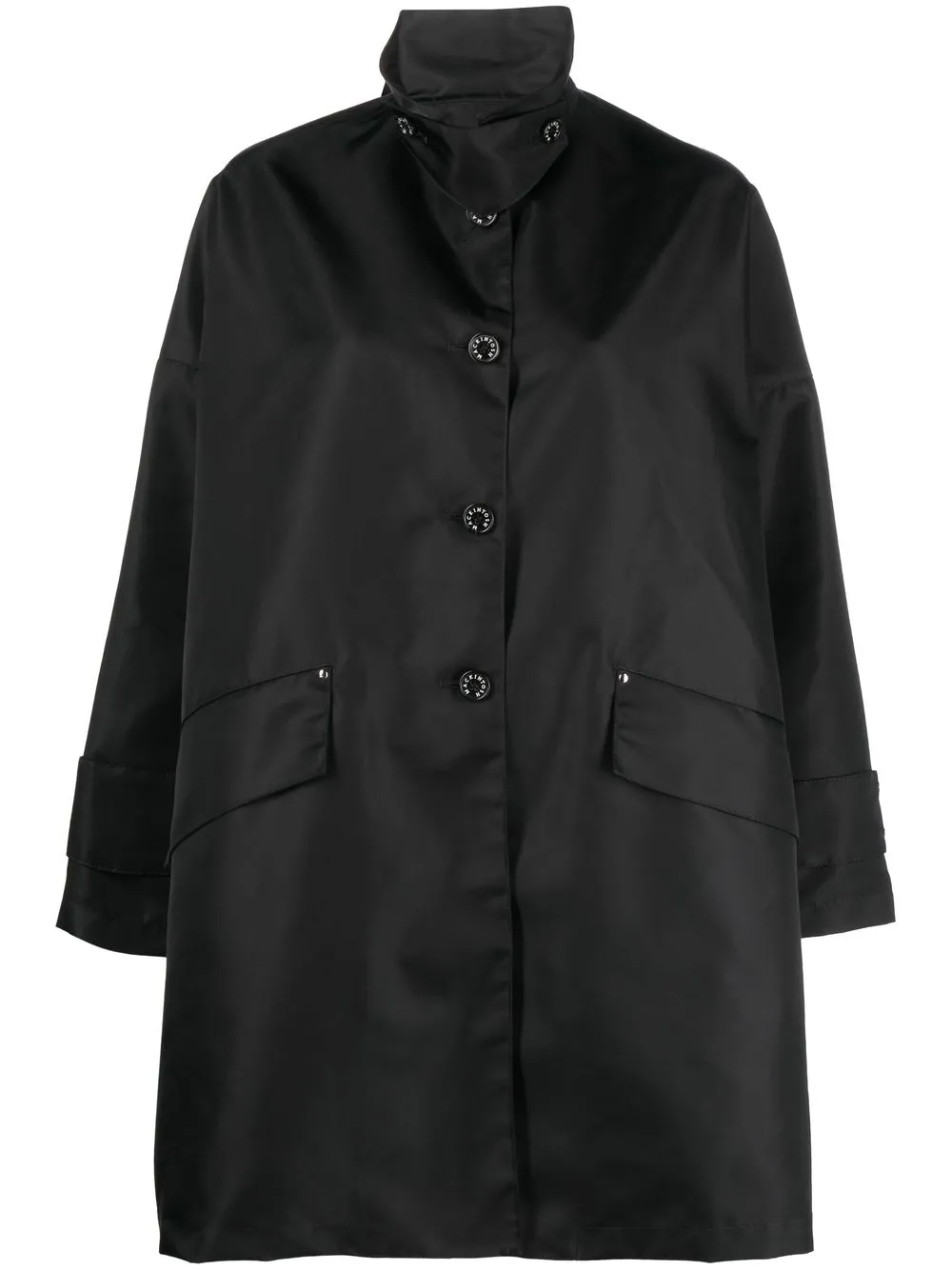 Mackintosh Humbie Button-up Coat In Black | ModeSens