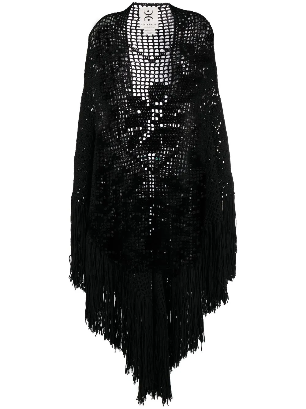 

Mackintosh chal Chiara de crochet con flecos - Negro