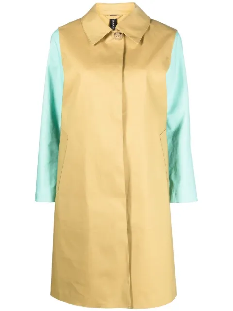 Mackintosh colour-block cotton coat
