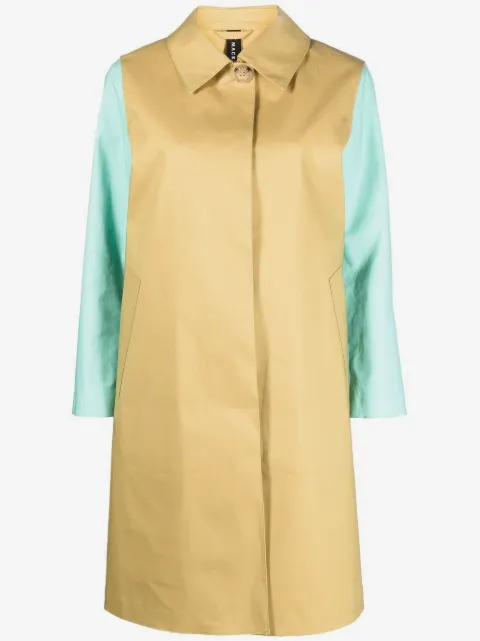 Mackintosh colour-block cotton coat