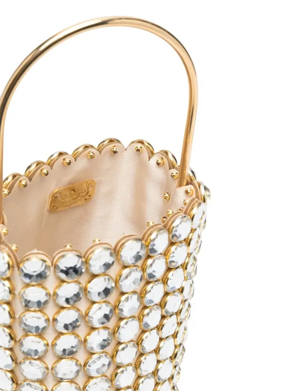 トートバッグ VANINA Pirouette Bag in White Crystal (PIROUETTE BAG 3) Vanina Pirouette Bucket Bag | White | FARFETCH BH
