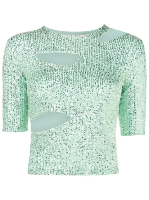 Gloria Coelho sequin-embellished cut-out top 