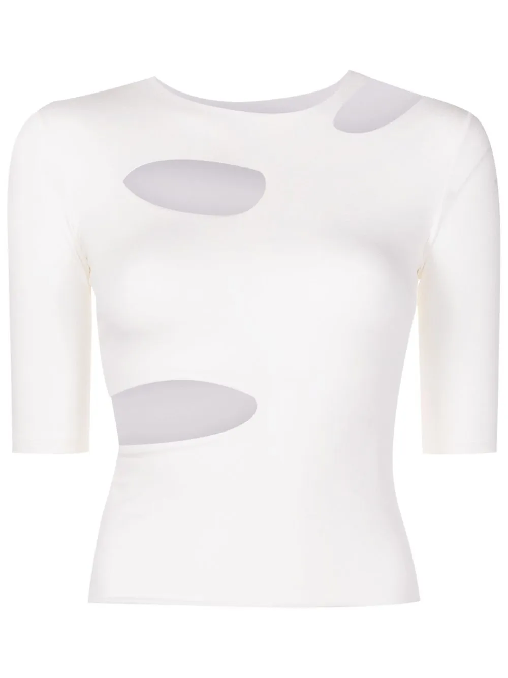 Gloria Coelho Cut-out Half-sleeved T-shirt In White