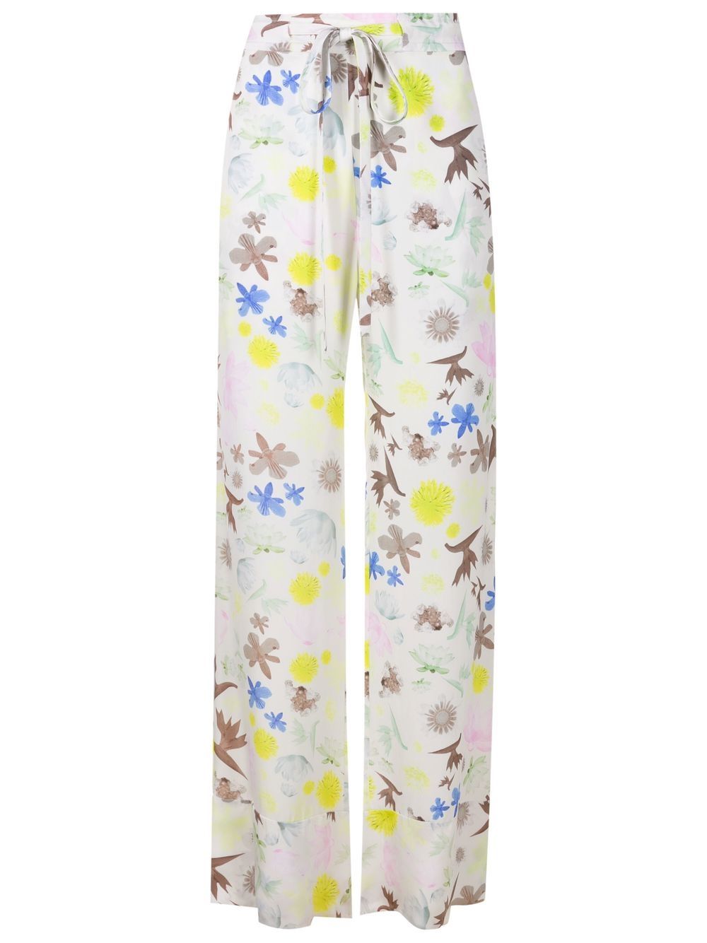 floral-print drawstring palazzo pants