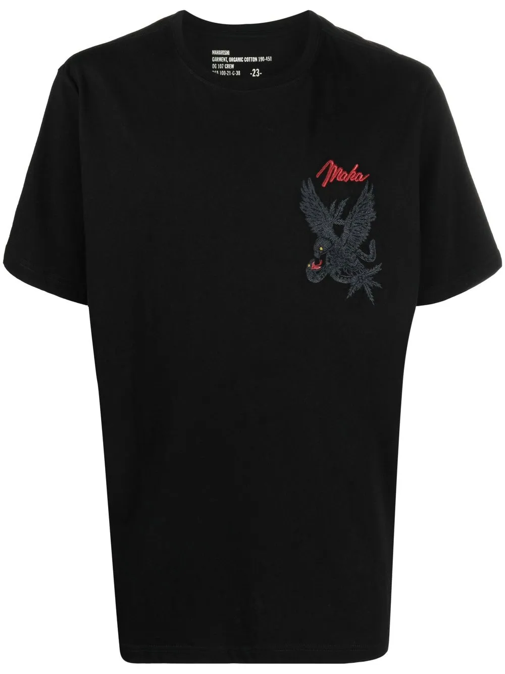 

Maharishi logo-embroidered organic-cotton T-shirt - Black