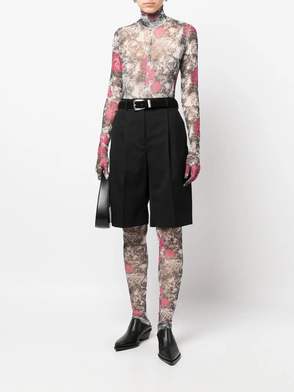 Shuting Qiu floral-print semi-sheer jumpsuit | Full Length | Image 2