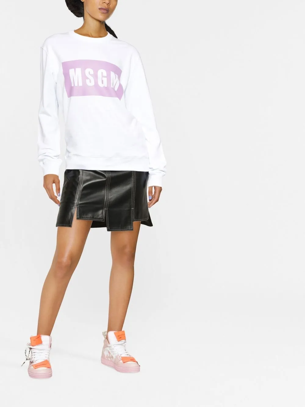 MSGM Sweater met logoprint - Wit
