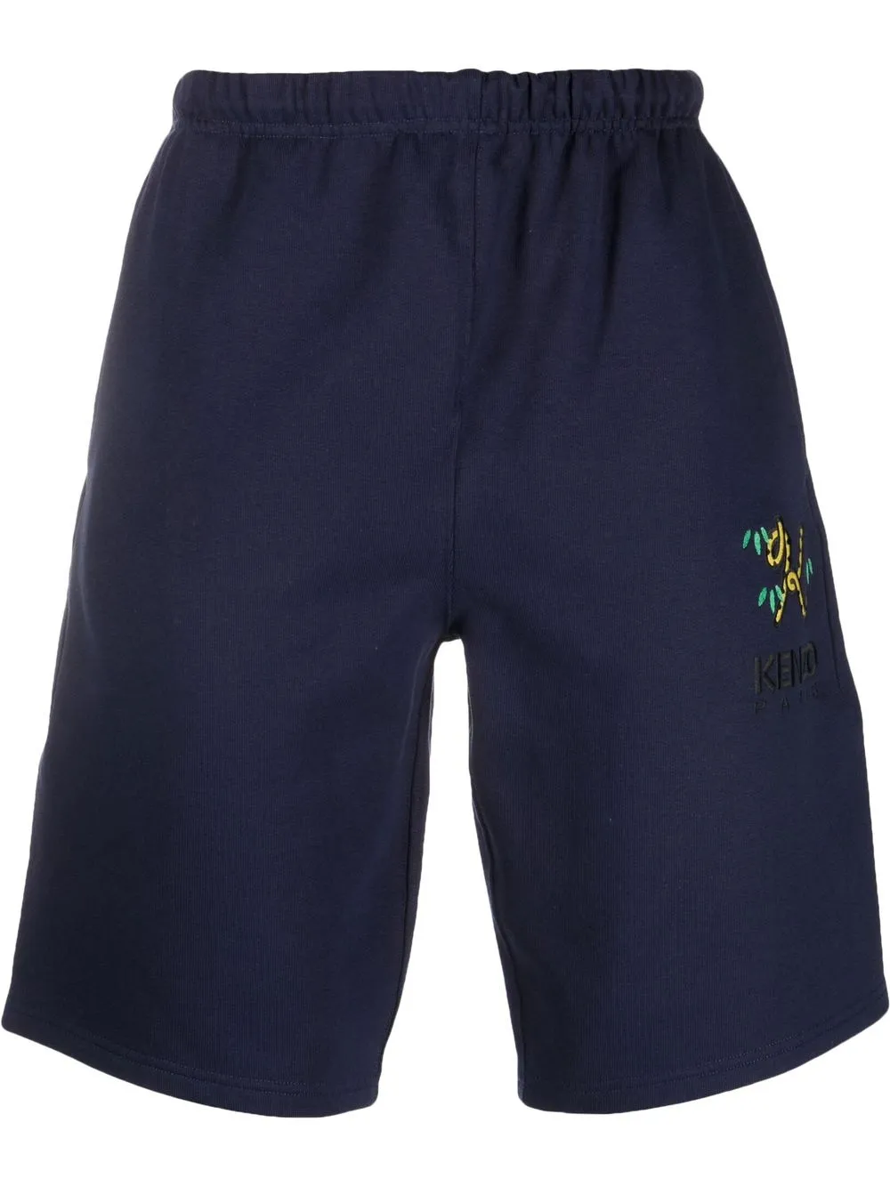 

Kenzo logo-embroidered cotton Bermuda shorts - Blue