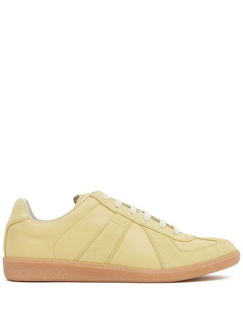 Maison Margiela leather-suede panelled sneakers