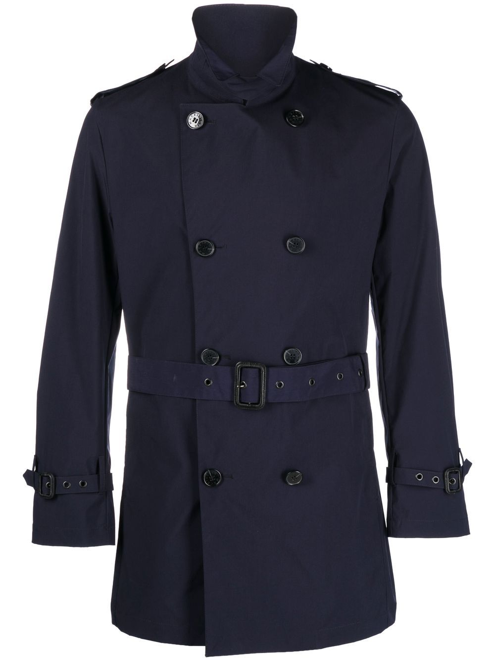 Mackintosh Kings Double-breasted Short Coat In Blue