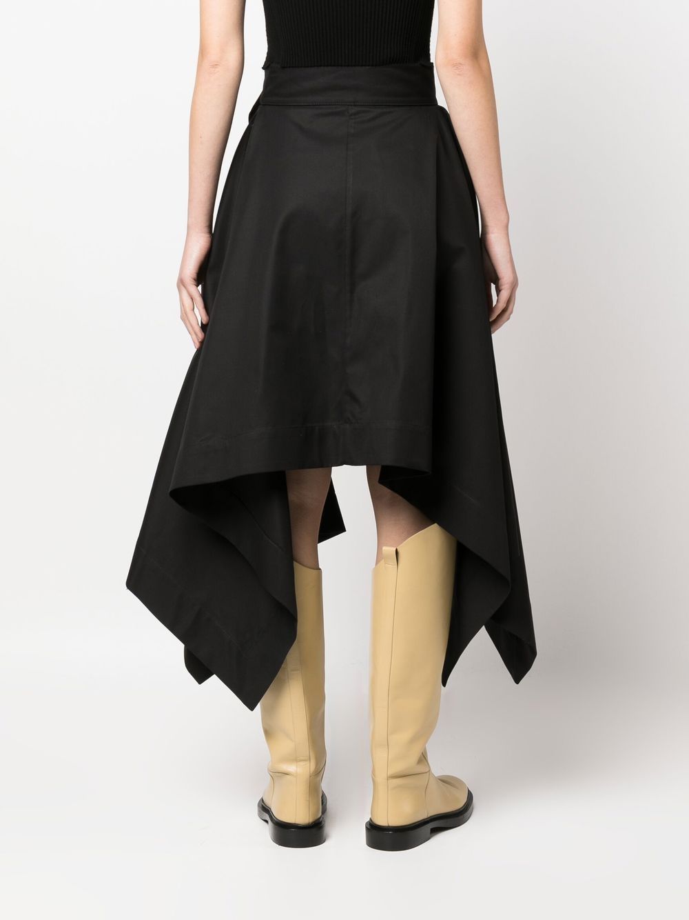 Shop Mackintosh Cecila Asymmetric Double-breasted Skirt In Black