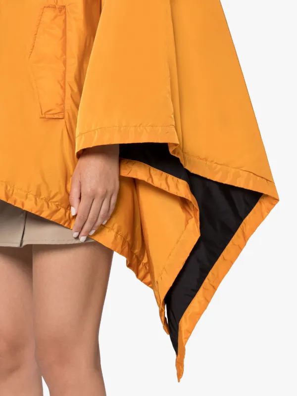 Sima Pop Orange Nylon Hooded Poncho