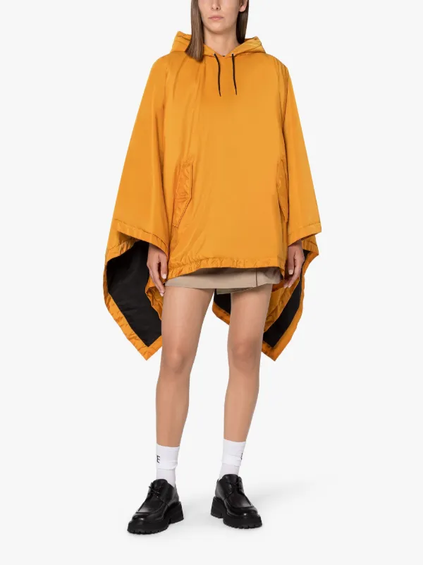 Sima Pop Orange Nylon Hooded Poncho