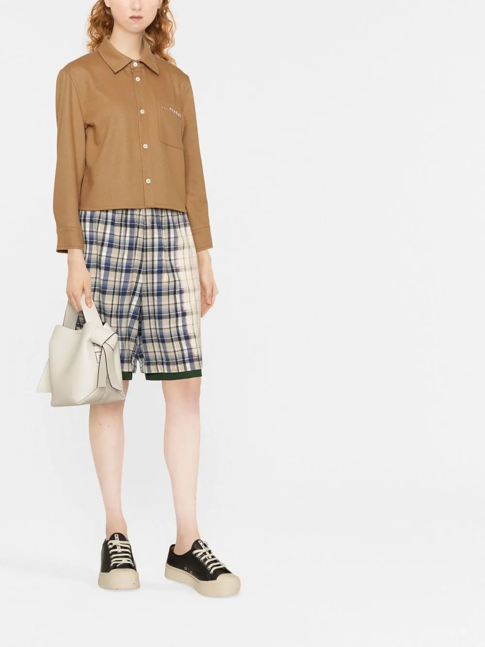 Marni Blouse met geborduurd logo - Bruin
