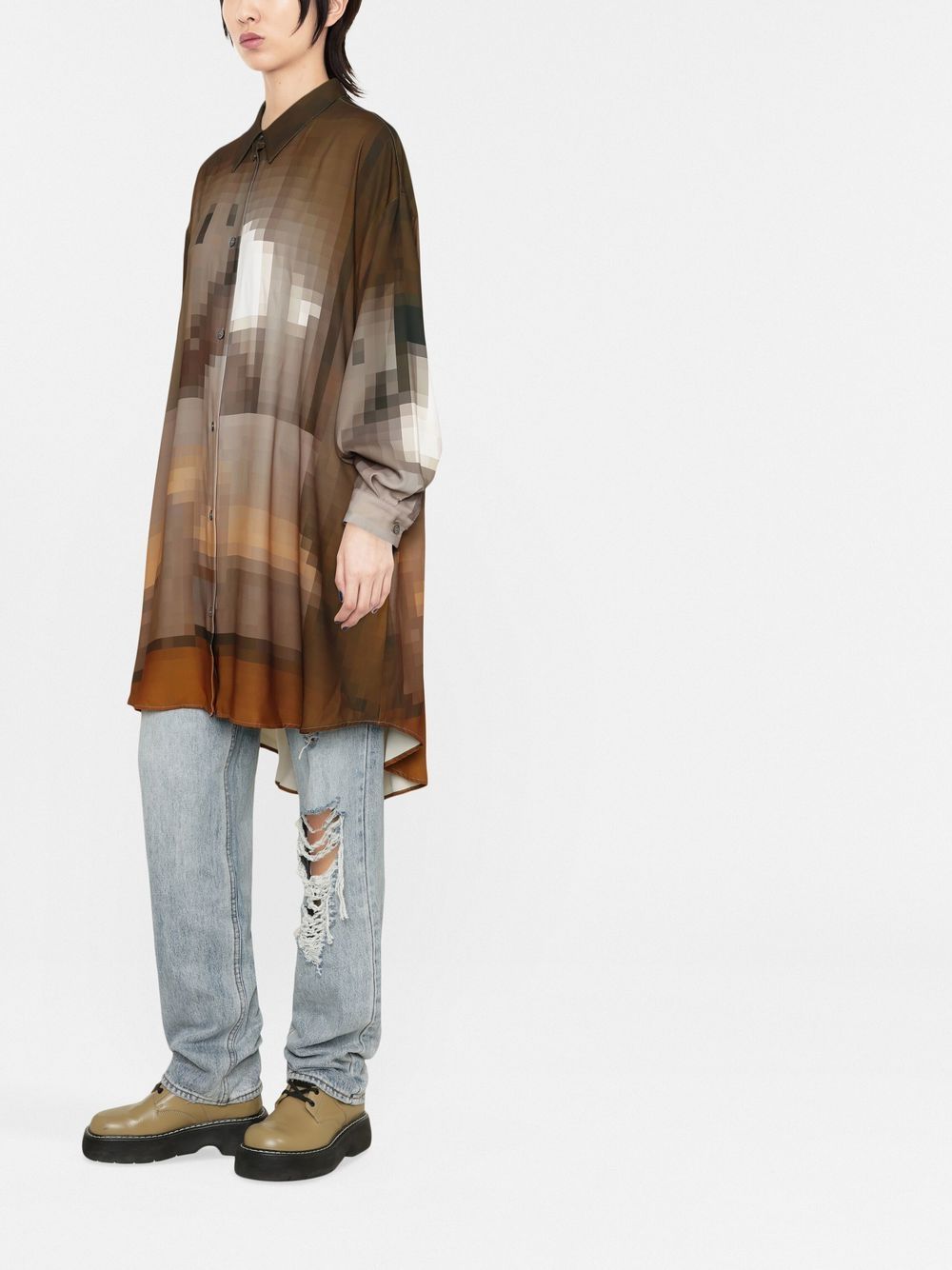 MM6 Maison Margiela graphic-print shirt dress Women