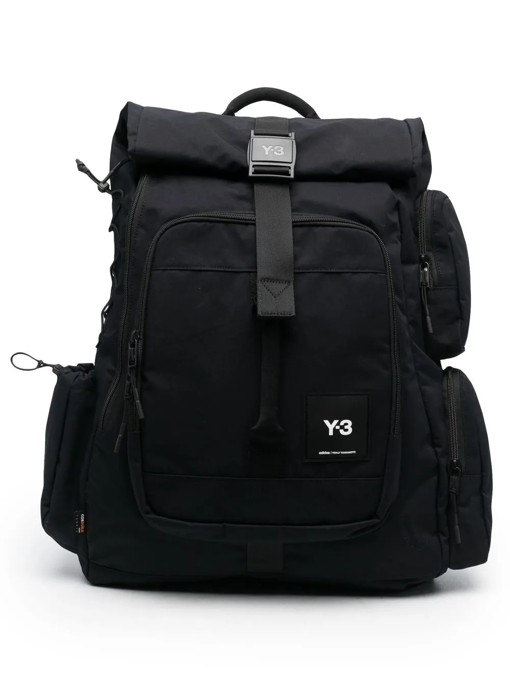 

Y-3 logo-patch buckled backpack - Black