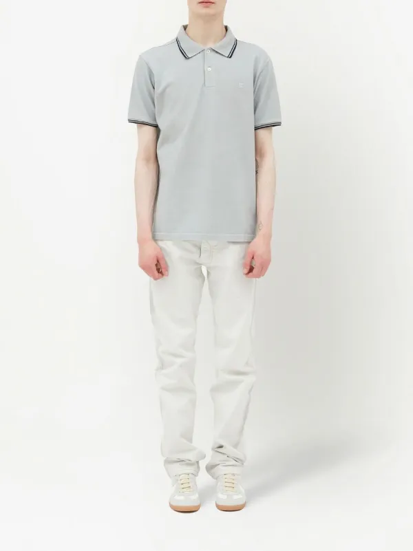 Maison Margiela logo-embroidered Piqué Polo Shirt | Grey