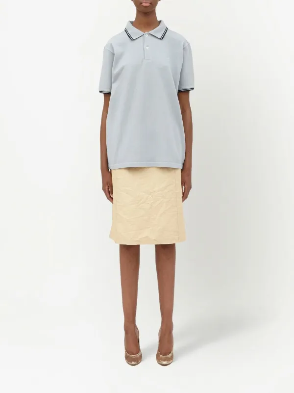 Maison Margiela logo-embroidered Piqué Polo Shirt | Grey