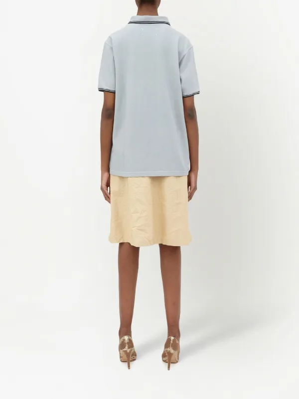 Maison Margiela logo-embroidered Piqué Polo Shirt | Grey