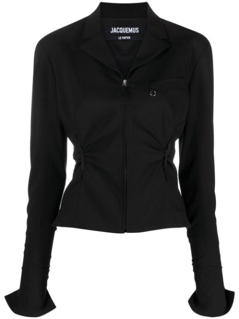 Jacquemus Neru cut-out zip-up fitted jacket