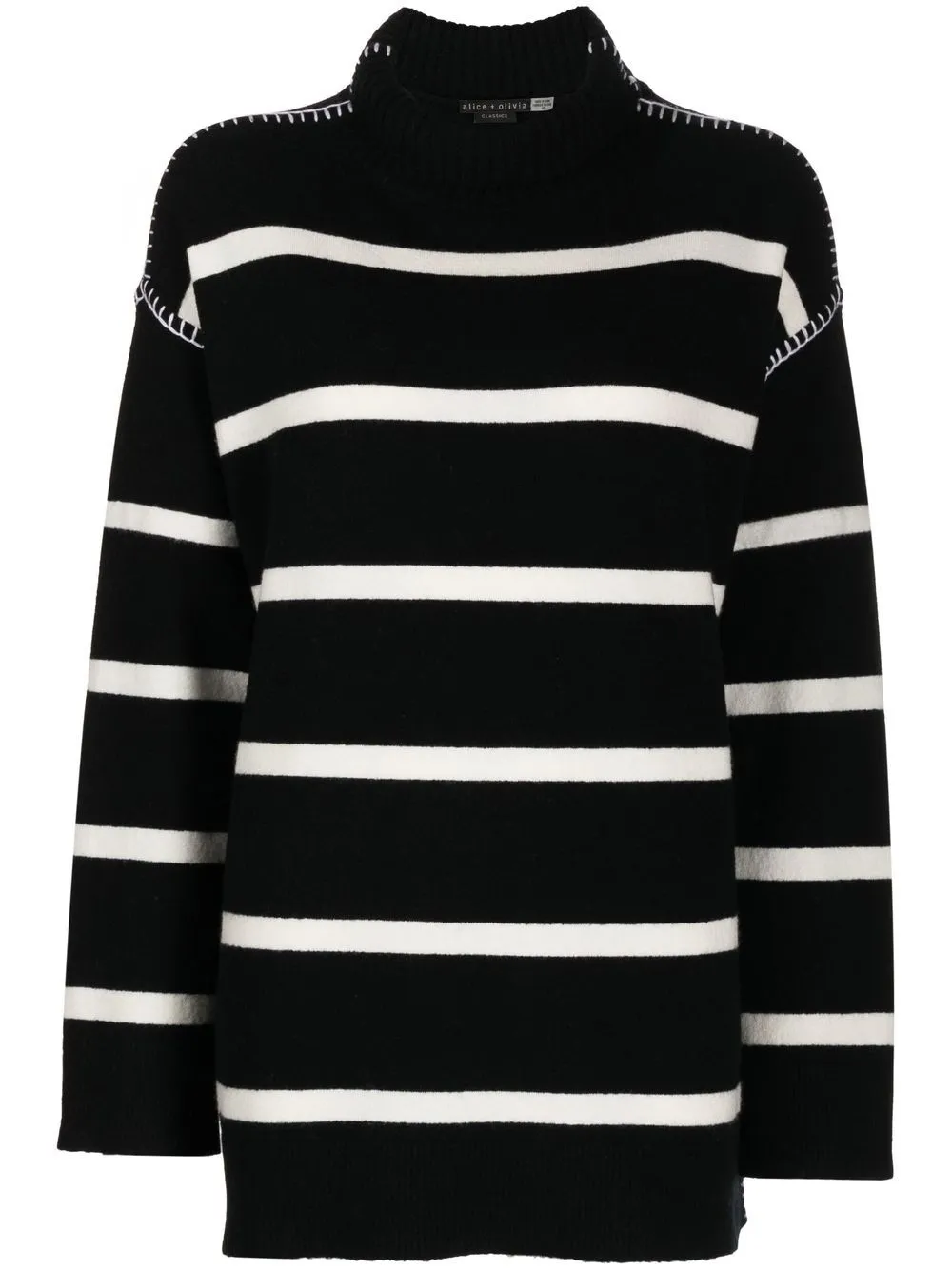 

alice + olivia striped knitted jumper - Black