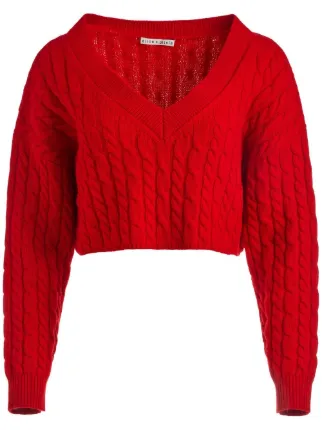 Alice + Olivia Ayden cable-knit Cropped Jumper - Farfetch