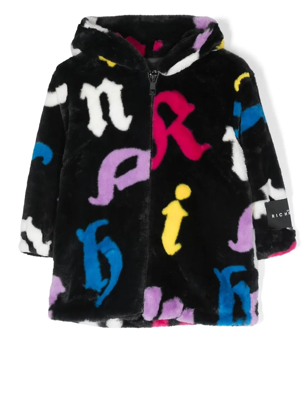 

John Richmond Junior chamarra con logo estampado - Negro
